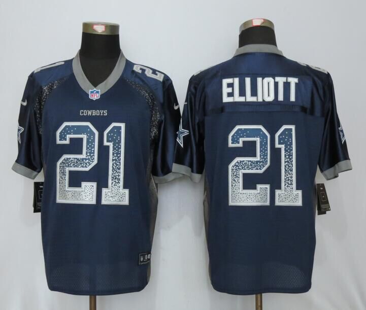 Dallas cowboys 21 Elliott Drift Fashion Blue NEW Nike Elite Jerseys